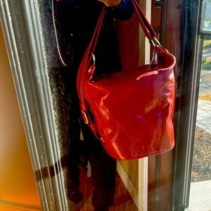 Marino Orlandi Brick Red gorgeous, leather bag with feet